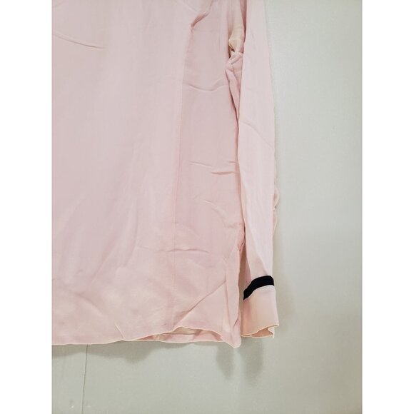 Vtg Talbots Womens 10 Blouse Lgt Pink Semi Sheer 100% Silk Back Button Career - Picture 3 of 5